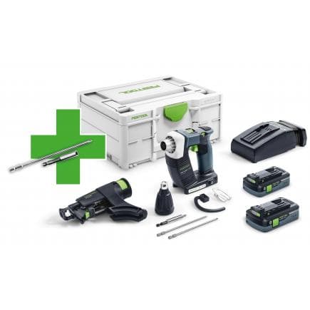 FESTOOL 577195 - Visseuse sans fil pour plaques de plâtre DWC 18-4500 4.0 I-Plus Promo 21 DURADRIVE avec 2 batteries et chargeur