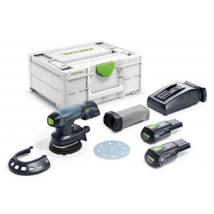 FESTOOL 576376 - Ponceuse orbitale sans fil ETSC 125 3.1 I-Plus avec 2 batteries et chargeur