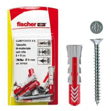 FISCHER 537622 - Cheville DUOPOWER S K sous blister avec vis