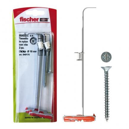 FISCHER 540175 - Cheville pour plaques de plâtre et autre DUOTEC S K avec vis évasée