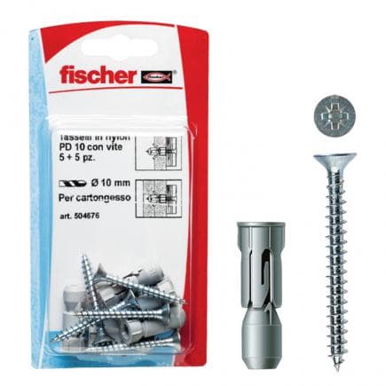 FISCHER 504675 - Cheville pour plaque de plâtre à vis sous blister PD S K