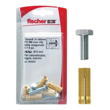 FISCHER 504551 - Cheville en laiton avec vis à tête hexagonale PO TE K