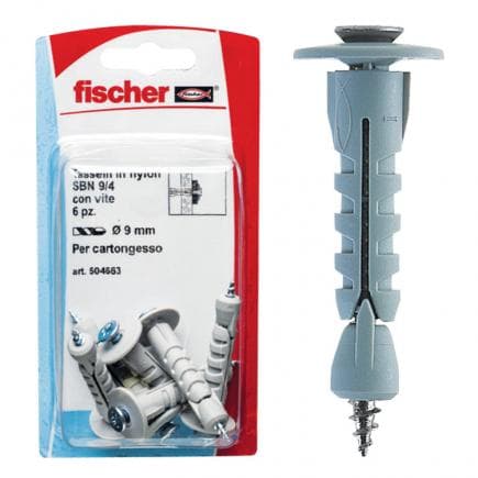 FISCHER 504663 - Cheville pour plaque de plâtre à vis sous blister SBN K