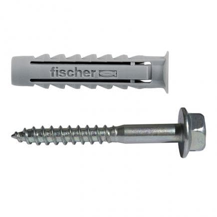 FISCHER 524496 - Cheville en nylon avec vis à tête hexagonale bridée SX 12 BM K
