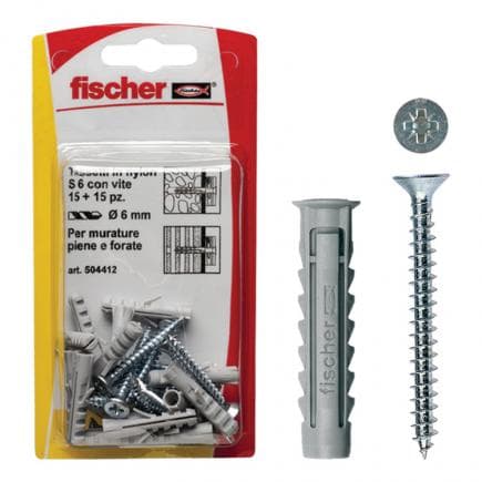 FISCHER 14916 - Cheville en nylon avec vis sous blister SX S K