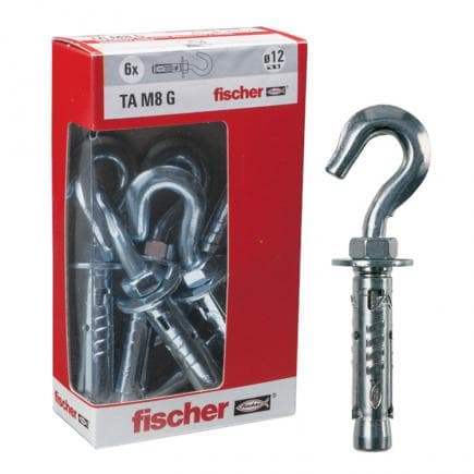 FISCHER 71256 - Cheville en acier avec crochet sous boîte TA M G Y
