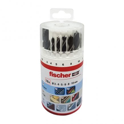 FISCHER 530667 - Jeu de 18 mèches assorties pour perceuse (mur, bois et métal)