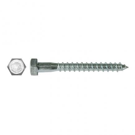 FISCHER 508370 - Vis en acier à tête hexagonale galvanisée blanche et filetage partiel TE DIN571