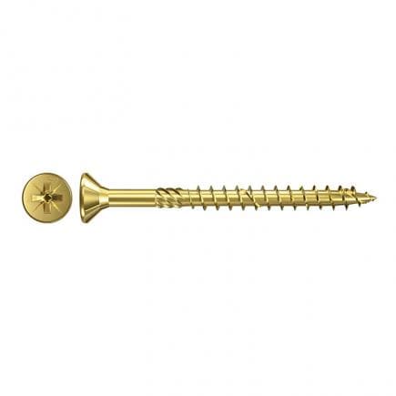 FISCHER 653063 - Pozidriv yellow galvanized chipboard screw with countersunk head and partial thread FPF-SZ YZP