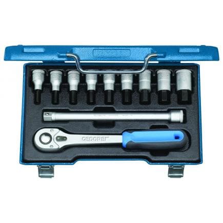 GEDORE 6156920 - Jeu de clés à douilles 1/2'' pour vis hexagonales métriques (11 pcs.)