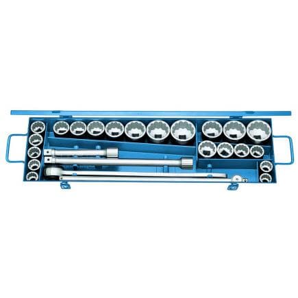 GEDORE 6281310 - Jeu de clés à douilles 3/4'' bi-hexagonales avec profil UD métrique/pouce (25 pcs.)