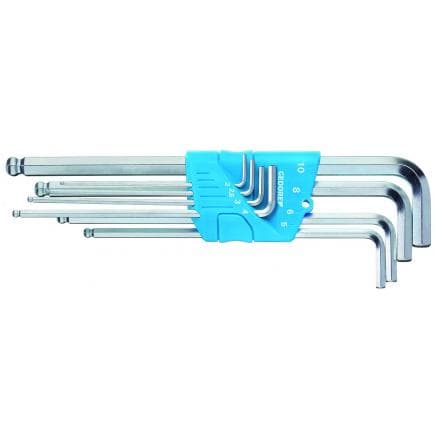 GEDORE 1523988 - Jeu de clés hexagonales extra longues métriques avec embout sphérique et support (8 pcs.)