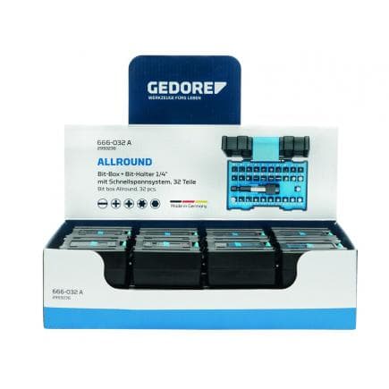 GEDORE 3000052 - Présentoir pour 16 ensembles d'inserts polyvalents industriels 1/4'' (32 pcs.)