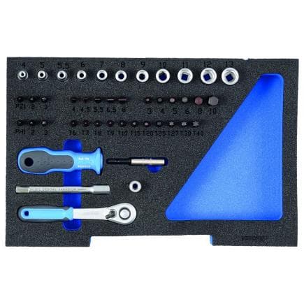 GEDORE 2835886 - Jeu de clés à douilles 1/4'' en plateau (44 pcs.)