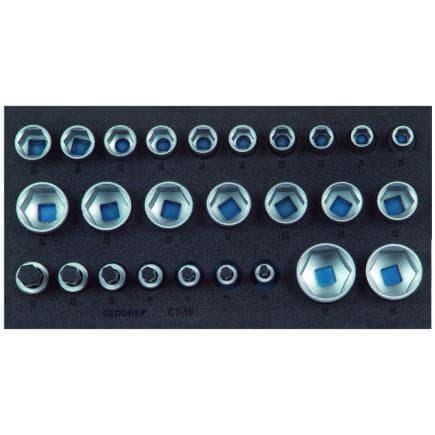 GEDORE 2308908 - Jeu de clés à douilles hexagonales 1/2'' dans le module Check-Tool (26 pcs.)