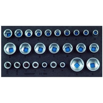 GEDORE 2308924 - Jeu de clés à douilles hexagonales 1/2'' dans le module Check-Tool (26 pcs.)