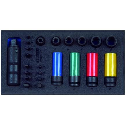 GEDORE 2309092 - Jeu de tournevis impact et douilles 1/2'' dans le module Check-Tool