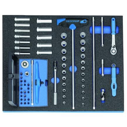 GEDORE 2016478 - Jeu de douilles 1/4'' dans le module d'outils CT (67 pcs.)