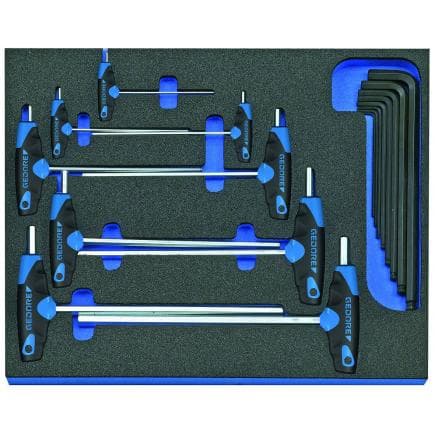 GEDORE 2016540 - Jeu de clés Allen dans le module d'outils CT (17 pcs.)