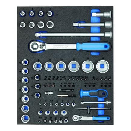 GEDORE 2957191 - Jeu de douilles 1/4'' 1/2'' dans le module Check-Tool (81 pcs.)