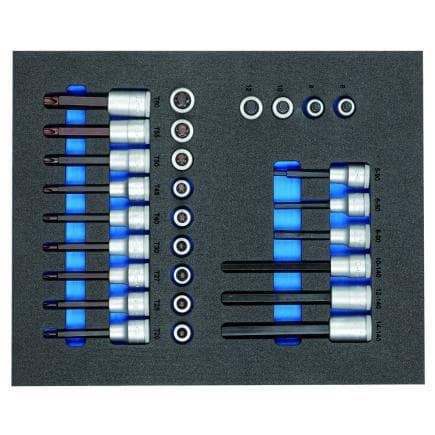 GEDORE 2957450 - Jeu de douilles pour vis 1/2'' dans le module Check-Tool (28 pcs.)