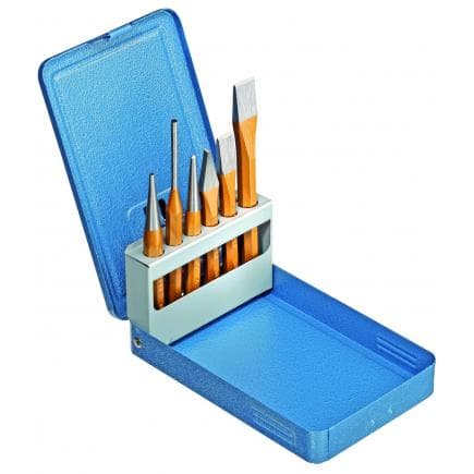 GEDORE 3107531 - Jeu de burins et de poinçons dans un coffret métallique pliable (6 pcs.)