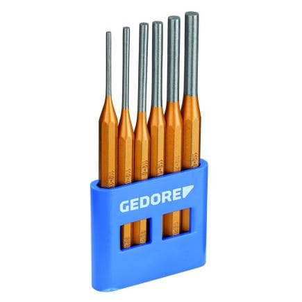 GEDORE 8757670 - Jeu de chasse-goupilles avec support dans une boîte en PVC (6 pcs.)