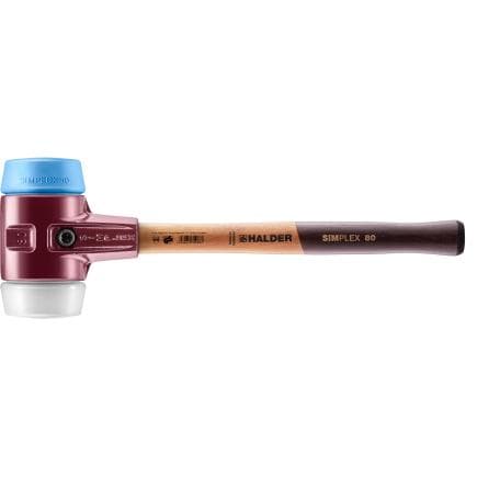 HALDER 3017.030 - Maillets SIMPLEX-TPE souple/superplastique avec boîtier en fonte malléable et manche en bois de haute qualité