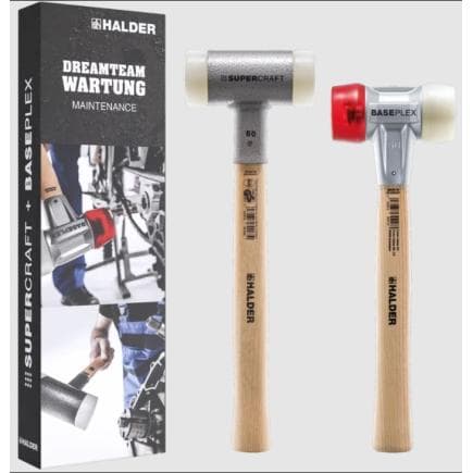 HALDER 3366s001 - Promo Plus Box "Dreamteam Maintenance"-Maillet SUPERCRAFT avec manche en bois d'hickory et maillet BASEPLEX acétate de...