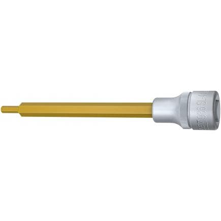 HAZET 986SL-7 - Embout de clé à douilles hexagonal métrique extra long avec adaptateur carré intérieur 1/2" à moletage