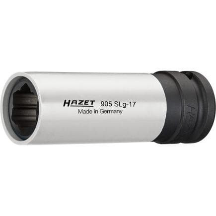 HAZET 905SLG-17 - Embout de clé à douilles long avec adaptateur carré intérieur pour 1/2" pour le montage de boulons de roue hybrides