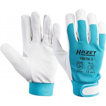 HAZET 1987N-3 - Gants de travail en cuir véritable