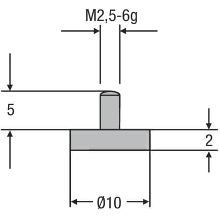 HELIOS PREISSER 0710162 - Touche M2,5 ø 10,0mm