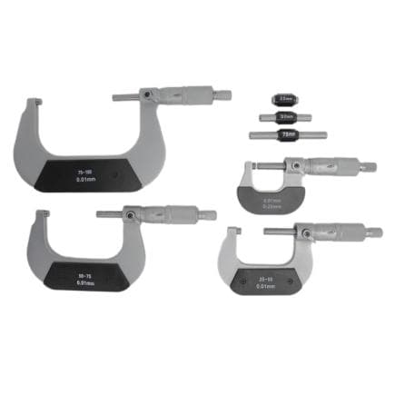 HELIOS PREISSER 0800513 - Jeu de micromètres en coffret bois 0 - 100 mm