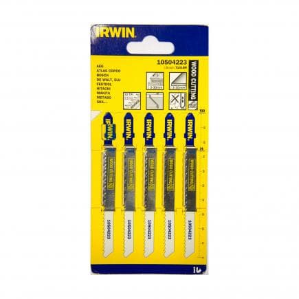 IRWIN 10504223 - Side ground reverse T-shank wood cutting HCS jigsaw blades (5 pcs.)