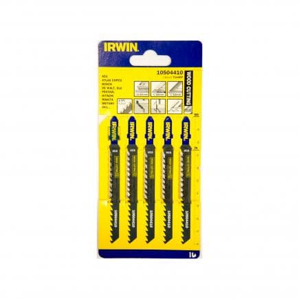 IRWIN 10504410 - Standard extra thick T-shank wood cutting HCS jigsaw blades (5 pcs.)