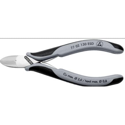 KNIPEX 77 02 130 ESD - Pince coupante cote electronique ESD à tête ronde