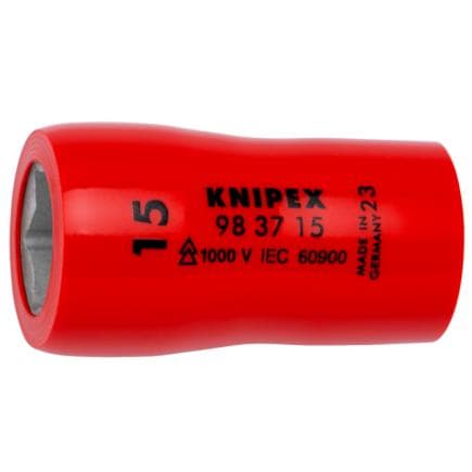 KNIPEX 98 37 15 - Clé à douille 3/8" pour vis hexagonales avec entraînement carré interne