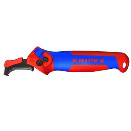 KNIPEX 16 50 145 SB - Couteau de dénudage Nouveau couteau de dénudage à levier d'entrainement avec poignées multimatières 146 mm