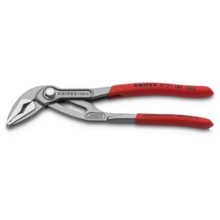KNIPEX 87 51 180 - Cobra® ES Pince multiprise ultra-effilée gaines PVC anti-dérapantes grise atramentisée 180 mm