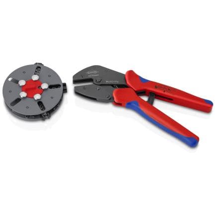 KNIPEX 97 33 03 - MultiCrimp® Pince à sertir avec porte-profils avec poignées multimatières brunie 250 mm