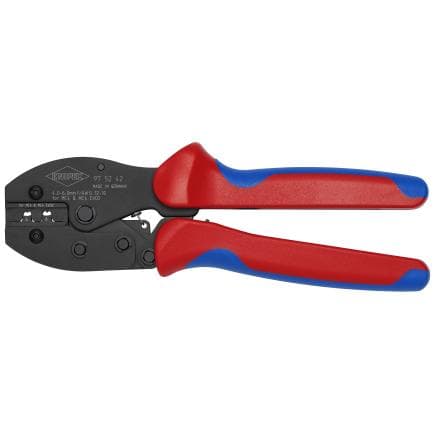 KNIPEX 97 52 42 - PreciForce® Pince à sertir pour connecteurs MC4/MC4 EVO 2 avec poignées multimatières brunie 220 mm