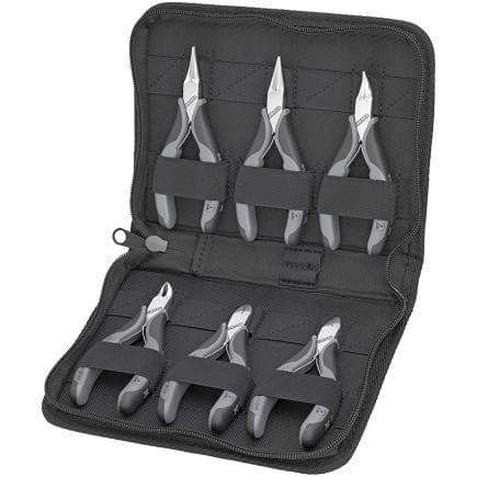 KNIPEX 00 20 17 - Mallette de pinces pour électronique avec outils spéciaux pour composants électroniques 6 pièces