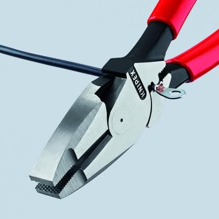 KNIPEX 09 12 240 - Pince extra forte "Lineman's" modèle américain, bondérisée noire, tête polie, poignées revêtues d'un matériau bi-composant,...