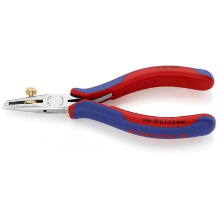 KNIPEX 11 92 140 - Pince à dénuder pour électronique, tête polie miroir, poignées revêtues d'un matériau bi-composant