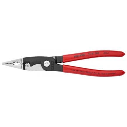 KNIPEX 13 81 200 - Pince pour installations électriques, bondérisée noire, tête polie, poignées enduites de résine synthétique