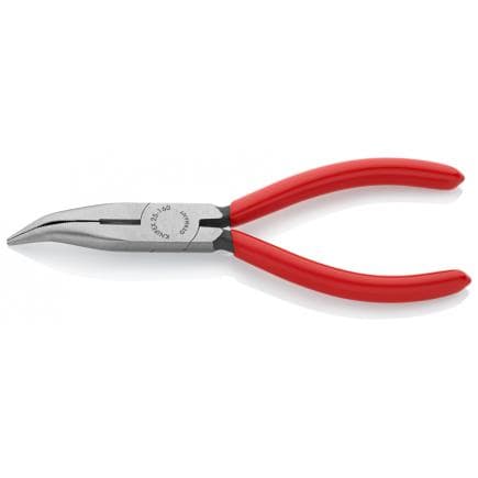 KNIPEX 25 21 160 - Pince de mécanicien - à bec demi-rond et coupe-fils (pince pour techniciens radio) bondérisée noire, tête polie, poignées...