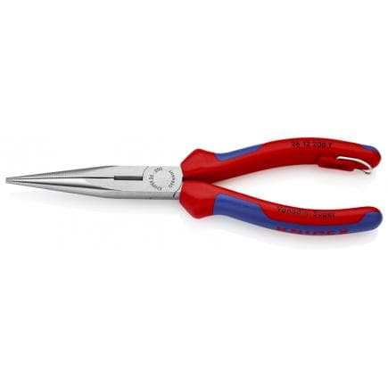 KNIPEX 26 12 200 T BK - Pince de mécanicien - à bec demi-rond avec coupe-fils (pince bec de cigogne) bondérisée noire, tête polie, poignées...