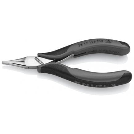 KNIPEX 35 12 115 ESD - Pince spéciale électronique ESD, tête polie miroir, poignées revêtues d'un matériau bi-composant
