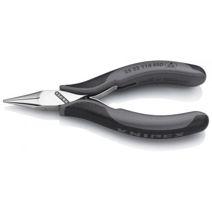 KNIPEX 35 22 115 ESD - Pince spéciale électronique ESD, tête polie miroir, poignées revêtues d'un matériau bi-composant